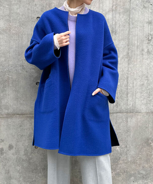 NOLLEY’S（ノーリーズ）の「リバーコート（その他アウター・レディース・グレー系その他3/ベージュ/インディゴブルー/ブラウン系その他3・38）」の4枚目の写真