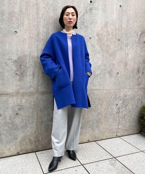 NOLLEY’S（ノーリーズ）の「リバーコート（その他アウター・レディース・グレー系その他3/ベージュ/インディゴブルー/ブラウン系その他3・38）」の5枚目の写真