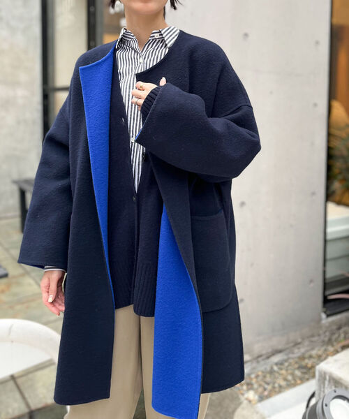 NOLLEY’S（ノーリーズ）の「リバーコート（その他アウター・レディース・グレー系その他3/ベージュ/インディゴブルー/ブラウン系その他3・38）」の6枚目の写真