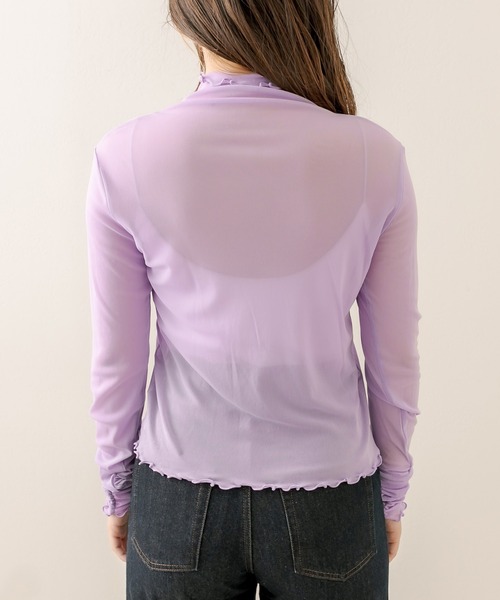 OLIVE des OLIVE（オリーブデオリーブ）の「袖くしゅシアインナー（Tシャツ/カットソー・レディース・オフホワイト/ピンク/パープル/ブラック・FREE）」の17枚目の写真