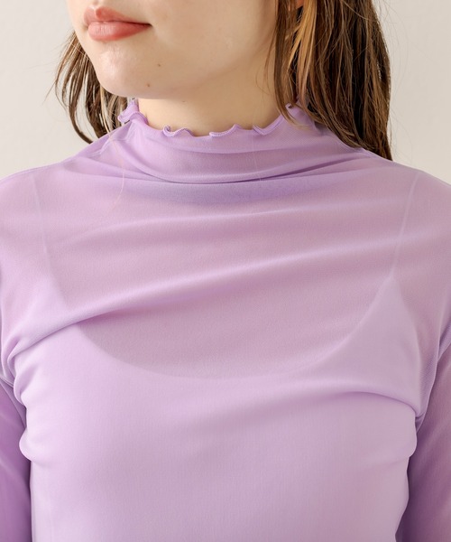 OLIVE des OLIVE（オリーブデオリーブ）の「袖くしゅシアインナー（Tシャツ/カットソー・レディース・オフホワイト/ピンク/パープル/ブラック・FREE）」の18枚目の写真