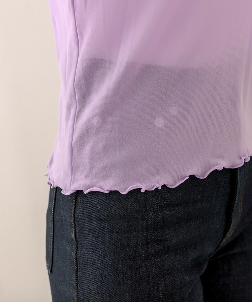 OLIVE des OLIVE（オリーブデオリーブ）の「袖くしゅシアインナー（Tシャツ/カットソー・レディース・オフホワイト/ピンク/パープル/ブラック・FREE）」の20枚目の写真