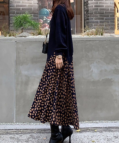 LOPASS（ロパス）の「レイヤード風　異素材ドッキングワンピース（ワンピース・レディース・ブラック/ネイビー・M/L/XX-LARGE/XL）」の14枚目の写真