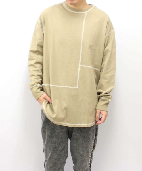 SHISKY(シスキー)の「【USコットン100%】USコットン長袖Tシャツ(Tシャツ/カットソー・メンズ・ブラック/ダークグリーン/ベージュ/ネイビー/オフホワイト/杢グレー/ホワイト系1/ブラック系1/グレー系1/ベージュ系1/ダークグリーン系1/ネイビー系1・M/L/XL)」の20枚目の写真