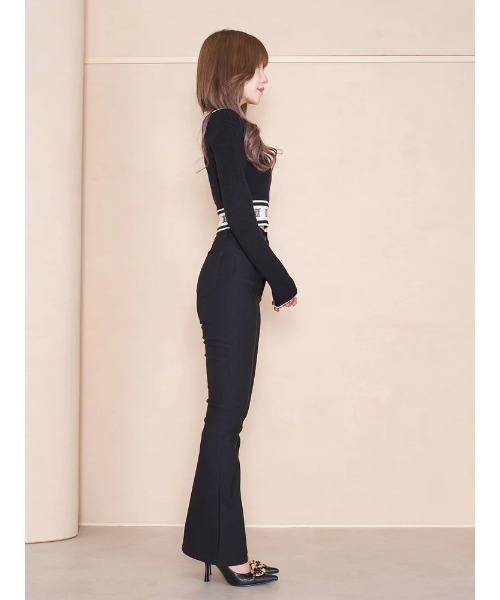 Darich（ダーリッチ）の「DDモノグラムスクエアネックトップス（Tシャツ/カットソー・レディース・アイボリー/ブラック/ピンク・FREE）」の8枚目の写真