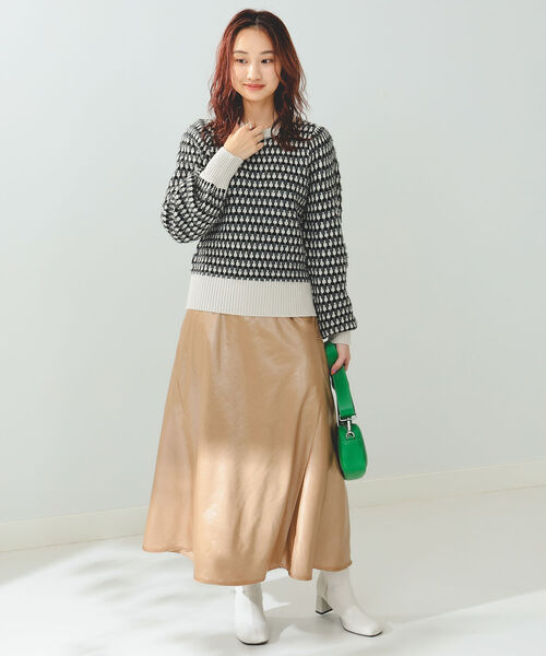 B:MING by BEAMS（ビーミングバイビームス）の「B:MING by BEAMS / レザーライク スカート 22AW（スカート・レディース・ブラック/モスグリーン/ラベンダー/ベージュ・SMALL/MEDIUM）」の13枚目の写真