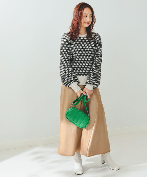 B:MING by BEAMS（ビーミングバイビームス）の「B:MING by BEAMS / レザーライク スカート 22AW（スカート・レディース・ブラック/モスグリーン/ラベンダー/ベージュ・SMALL/MEDIUM）」の14枚目の写真