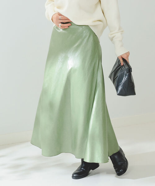 B:MING by BEAMS（ビーミングバイビームス）の「B:MING by BEAMS / レザーライク スカート 22AW（スカート・レディース・ブラック/モスグリーン/ラベンダー/ベージュ・SMALL/MEDIUM）」の17枚目の写真