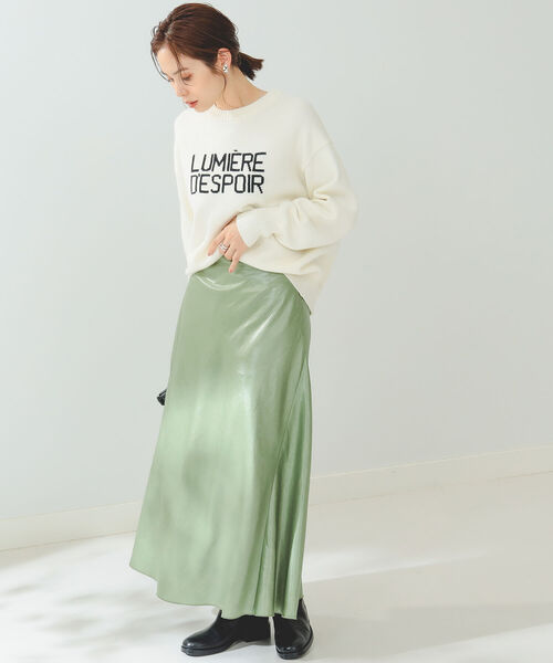 B:MING by BEAMS（ビーミングバイビームス）の「B:MING by BEAMS / レザーライク スカート 22AW（スカート・レディース・ブラック/モスグリーン/ラベンダー/ベージュ・SMALL/MEDIUM）」の19枚目の写真