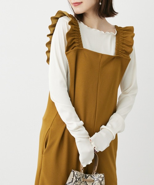 Petit fleur(プチフルール)の「・Petit Fleur プリーツプルオーバー(Tシャツ/カットソー・レディース・チャコールグレー/ベージュ/オフホワイト/カーキ・FREE)」の2枚目の写真
