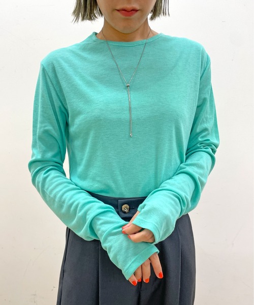 Omekashi(オメカシ)の「シアーフライスプルオーバー(Tシャツ/カットソー・レディース・ライトグレー/ベージュ/オレンジ/グリーン/パープル・FREE)」の17枚目の写真