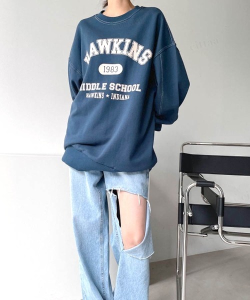 2022 AW 秋冬 韓国ファッション スウェット レディース HAWKINS