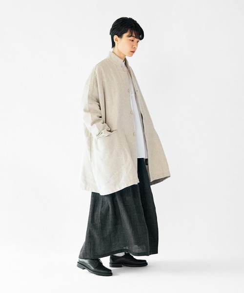 SETTO(セット)の「MARKET JACKET:コットンツイードワイドジャケット(その他アウター・レディース・キナリ/ダークグレー・FREE)」の11枚目の写真