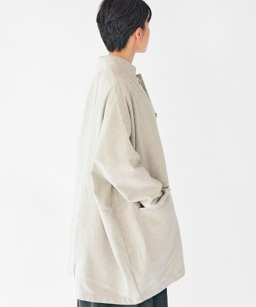 SETTO(セット)の「MARKET JACKET:コットンツイードワイドジャケット(その他アウター・レディース・キナリ/ダークグレー・FREE)」の4枚目の写真
