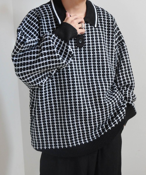 NILWAY（ニルウェイ）の「サイドボタンスリットニットポロシャツ