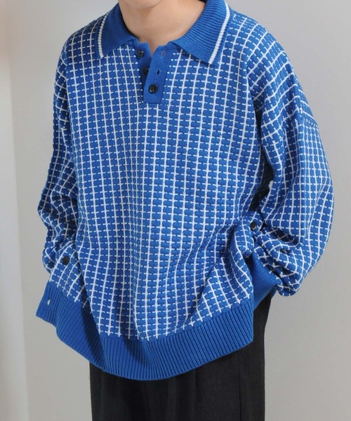 【セール】サイドボタンスリットニットポロシャツ/オーバーサイズ(ポロシャツ)|Nilway(ニルウェイ) 【セール】サイドボタンスリットニットポロシャツ/オーバーサイズ(ポロシャツ)|Nilway(ニルウェイ)