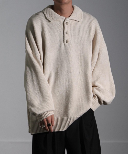 「新品」SOFTHYPHEN オーバーサイズニットポロシャツ 新品」SOFTHYPHEN オーバーサイズニットポロシャツ - メルカリ