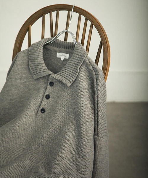 【セール】サイドボタンスリットニットポロシャツ/オーバーサイズ(ポロシャツ)|Nilway(ニルウェイ) 【セール】サイドボタンスリットニットポロシャツ/オーバーサイズ(ポロシャツ)|Nilway(ニルウェイ)