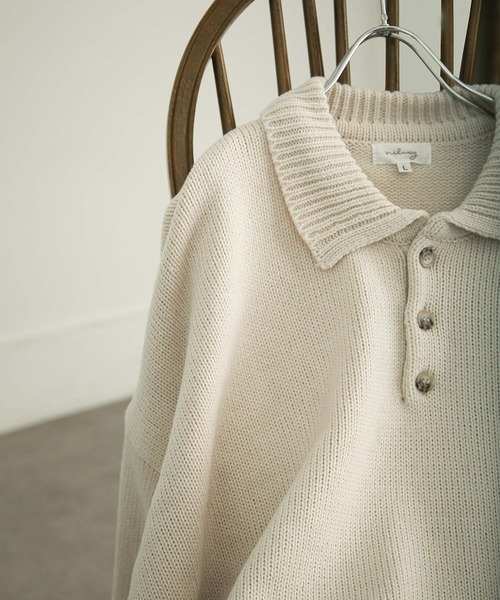 【セール】サイドボタンスリットニットポロシャツ/オーバーサイズ(ポロシャツ)|Nilway(ニルウェイ) 【セール】サイドボタンスリットニットポロシャツ/オーバーサイズ(ポロシャツ)|Nilway(ニルウェイ)