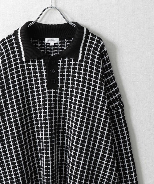 【セール】サイドボタンスリットニットポロシャツ/オーバーサイズ(ポロシャツ)|Nilway(ニルウェイ) 【セール】サイドボタンスリットニットポロシャツ/オーバーサイズ(ポロシャツ)|Nilway(ニルウェイ)