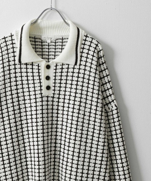 【セール】サイドボタンスリットニットポロシャツ/オーバーサイズ(ポロシャツ)|Nilway(ニルウェイ) 【セール】サイドボタンスリットニットポロシャツ/オーバーサイズ(ポロシャツ)|Nilway(ニルウェイ)