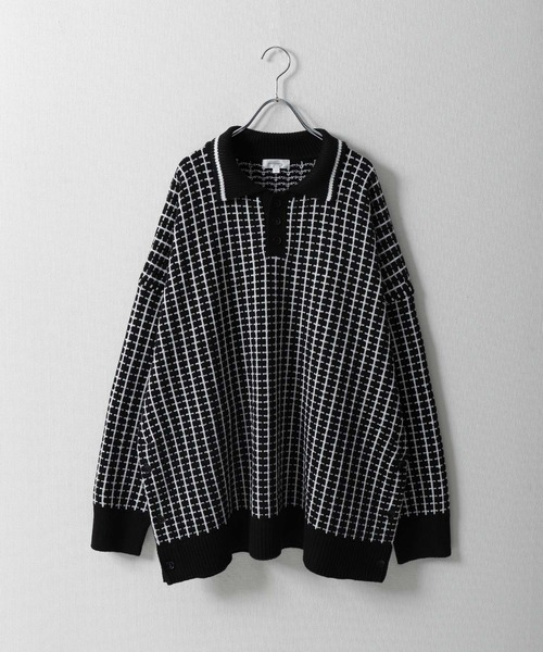 【セール】サイドボタンスリットニットポロシャツ/オーバーサイズ(ポロシャツ)|Nilway(ニルウェイ) 【セール】サイドボタンスリットニットポロシャツ/オーバーサイズ(ポロシャツ)|Nilway(ニルウェイ)