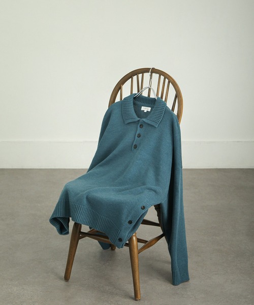 【セール】サイドボタンスリットニットポロシャツ/オーバーサイズ(ポロシャツ)|Nilway(ニルウェイ) 【セール】サイドボタンスリットニットポロシャツ/オーバーサイズ(ポロシャツ)|Nilway(ニルウェイ)