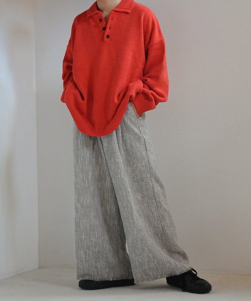 【セール】サイドボタンスリットニットポロシャツ/オーバーサイズ(ポロシャツ)|Nilway(ニルウェイ) 【セール】サイドボタンスリットニットポロシャツ/オーバーサイズ(ポロシャツ)|Nilway(ニルウェイ)