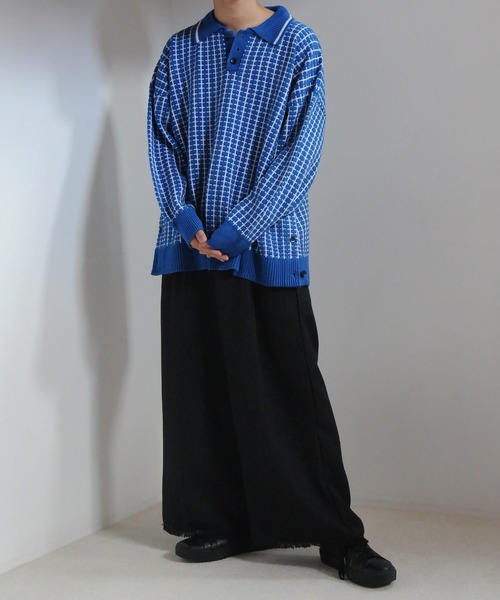 【セール】サイドボタンスリットニットポロシャツ/オーバーサイズ(ポロシャツ)|Nilway(ニルウェイ) 【セール】サイドボタンスリットニットポロシャツ/オーバーサイズ(ポロシャツ)|Nilway(ニルウェイ)