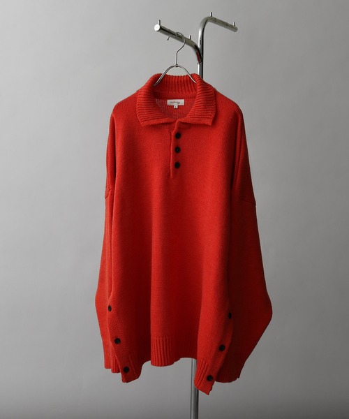 【セール】サイドボタンスリットニットポロシャツ/オーバーサイズ(ポロシャツ)|Nilway(ニルウェイ) 【セール】サイドボタンスリットニットポロシャツ/オーバーサイズ(ポロシャツ)|Nilway(ニルウェイ)