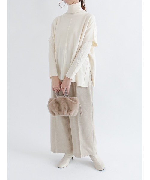 Te chichi（テチチ）の「ツイードワイドパンツ（その他パンツ・レディース・ブラック/ベージュ・SMALL/MEDIUM）」の6枚目の写真
