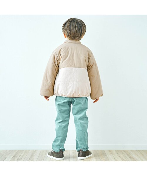 apres les cours(アプレレクール)の「リバーシブル中綿ジャケット(ダウンジャケット/コート・キッズ・ベージュ/ピンク/ラベンダー/サックスブルー/チャコール・120/80/130/140/90/100/110)」の13枚目の写真