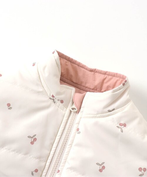 apres les cours(アプレレクール)の「リバーシブル中綿ジャケット(ダウンジャケット/コート・キッズ・ベージュ/ピンク/ラベンダー/サックスブルー/チャコール・120/80/130/140/90/100/110)」の6枚目の写真