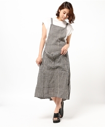 yarmo ヤーモ ビブエプロンドレス 白 yarmo ヤーモ ビブエプロンドレス 白 BIB APRON DRESS／Yarmo