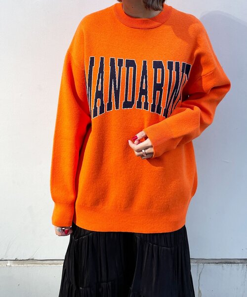 OPAQUE.CLIP(オペークドットクリップ)の「◆MANDARINE ロゴジャカードニット(ニット/セーター・レディース・ダークオレンジ/ライトグレー/ベージュ・00)」の12枚目の写真