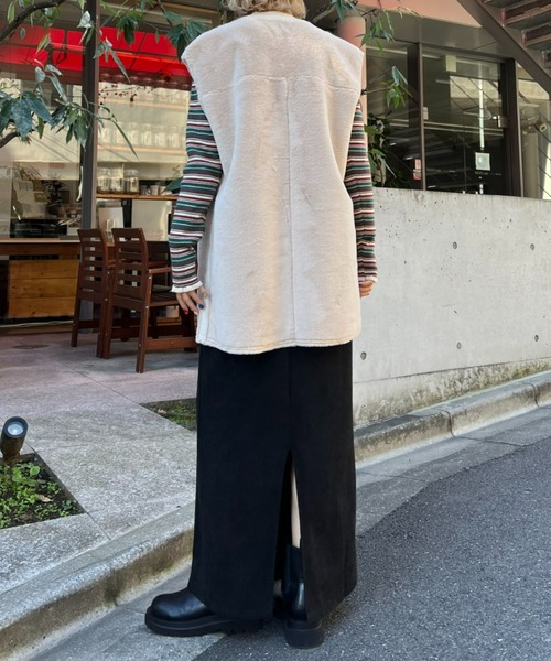 CIAOPANIC(チャオパニック)の「リバーシブルフェイクムートンベスト/ボアベスト(ベスト・レディース・ベージュ/キャメル/カーキ・FREE)」の15枚目の写真