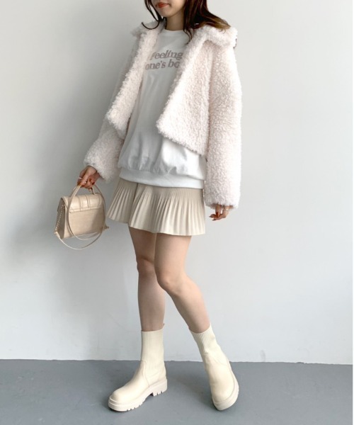 OLIVE des OLIVE（オリーブデオリーブ）の「タンク底リブニットショートブーツ（ブーツ・レディース・ブラック/アイボリー・LARGE/MEDIUM）」の22枚目の写真