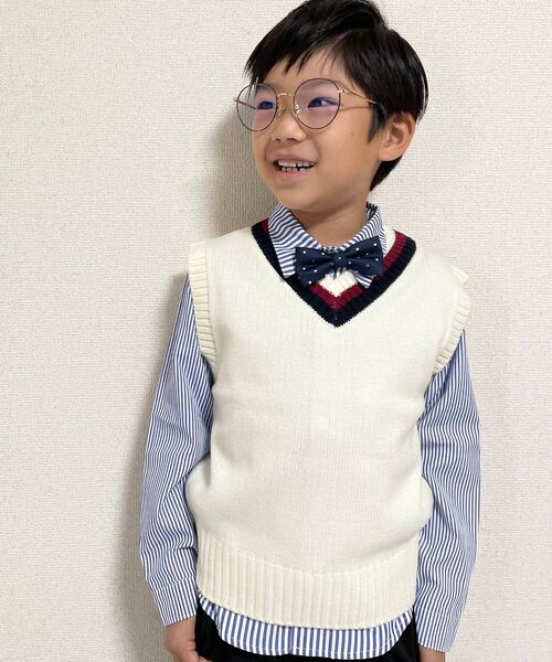 SHOO・LA・RUE（シューラルー）の「◆【110-140cm/プチセレ】ネクタイ付きシャツ（シャツ/ブラウス・キッズ・ブラック系1/ブルー系2/サックスブルー系7/ブラック系7・11/12/13/14）」の19枚目の写真