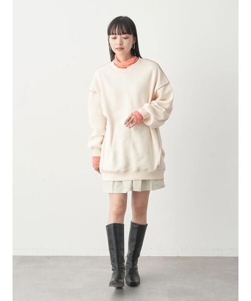 earth music&ecology（アースミュージックアンドエコロジー）の「配色ステッチキリカエウラキモウスウェット（Tシャツ/カットソー・レディース・ブルー/ブラック/アイボリー/グリーン/オレンジ・FREE）」の14枚目の写真