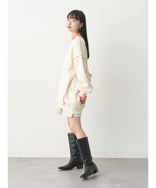 earth music&ecology（アースミュージックアンドエコロジー）の「配色ステッチキリカエウラキモウスウェット（Tシャツ/カットソー・レディース・ブルー/ブラック/アイボリー/グリーン/オレンジ・FREE）」の16枚目の写真