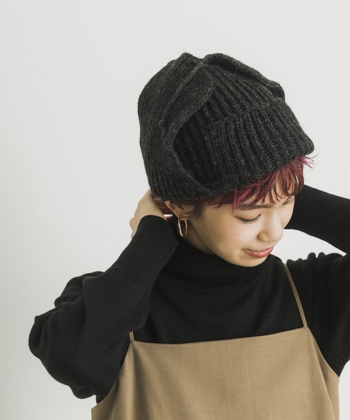 URBAN RESEARCH(アーバンリサーチ)の「HIGHLAND ニットキャップ(ニットキャップ/ビーニー・レディース・ブラック/キャメル/ホワイト/チャコールグレー/ブルー・-)」の4枚目の写真