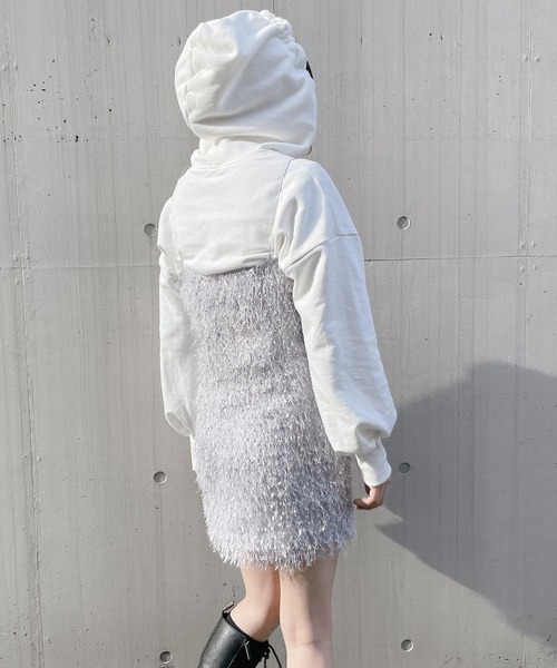 lilLilly(リルリリー)の「フリンジキャミドレス(ワンピース・レディース・グレー/ブラック/パープル・FREE)」の5枚目の写真