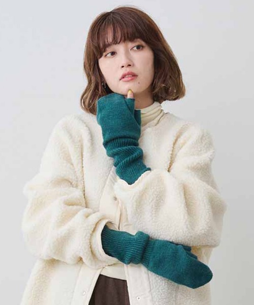 MEDE19F(メデジュウキュウ)の「MEDE19F バイカラーロング手袋(手袋・レディース・オレンジ/ネイビー/グリーン・ONE SIZE)」の4枚目の写真
