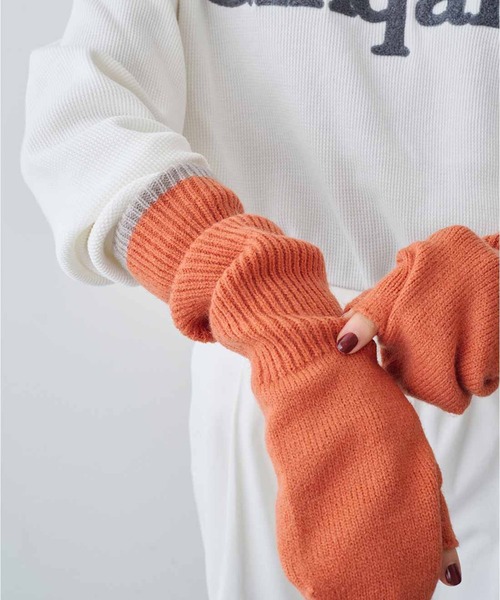 MEDE19F(メデジュウキュウ)の「MEDE19F バイカラーロング手袋(手袋・レディース・オレンジ/ネイビー/グリーン・ONE SIZE)」の10枚目の写真