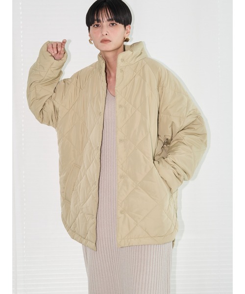 AMERICAN HOLIC（アメリカンホリック）の「あったかキルティングスタンドコート（その他アウター・レディース・アイボリー/イエロー・L/M）」の8枚目の写真