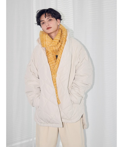 AMERICAN HOLIC（アメリカンホリック）の「あったかキルティングスタンドコート（その他アウター・レディース・アイボリー/イエロー・L/M）」の10枚目の写真