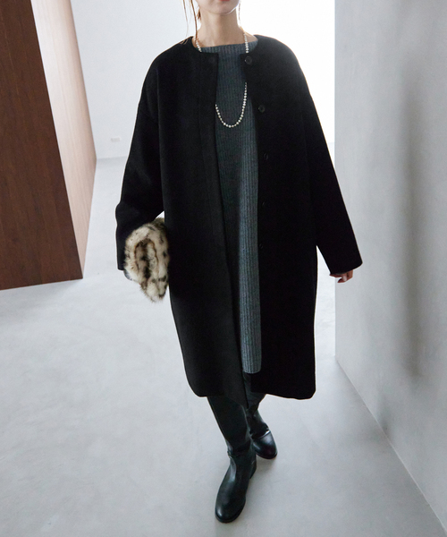 SLOBE IENA（スローブイエナ）の「シャギーノーカラーコート
