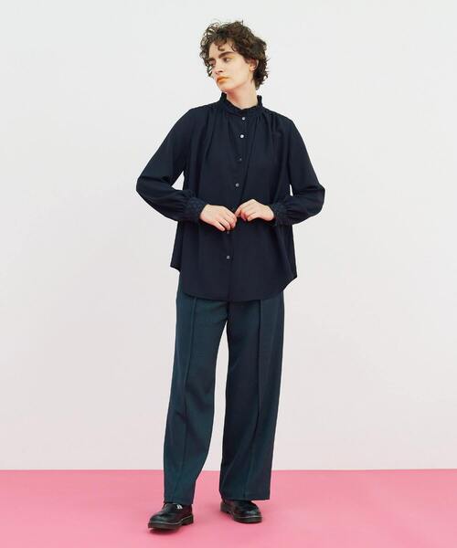 FRAPBOIS（フラボア）の「アロウブラウス（シャツ/ブラウス・レディース・オフホワイト/ネイビー・1）」の5枚目の写真