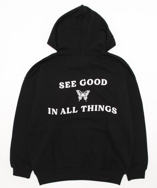 RODEO CROWNS WIDE BOWL（ロデオクラウンズワイドボウル）の「BUTTERFLY スウェットパーカー（パーカー・レディース・グレー×ホワイト/ブラック/ダークグリーン・FREE）」の18枚目の写真