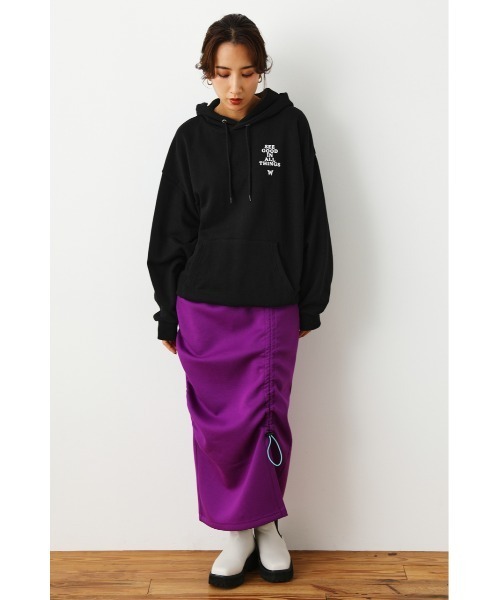 RODEO CROWNS WIDE BOWL（ロデオクラウンズワイドボウル）の「BUTTERFLY スウェットパーカー（パーカー・レディース・グレー×ホワイト/ブラック/ダークグリーン・FREE）」の8枚目の写真